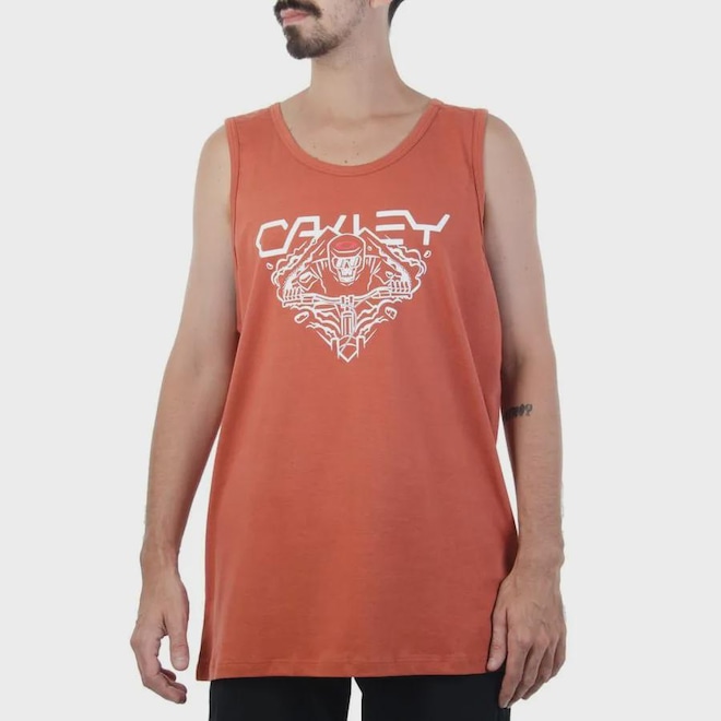 Camiseta Regata Oakley Ellipse Skull Tank Baked Clay - Masculina - Foto 1