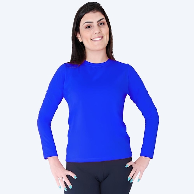 Camisa de Proteção Solar Roupas Térmicas UV50+ - Feminina - Foto 1