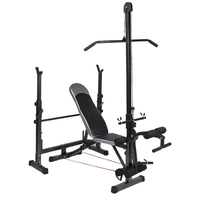 Banco Supino Yangfit Apoio Scott Cavalete e Puxada na Polia - Foto 1