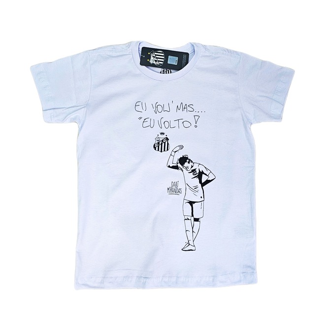 Camisa do Santos Neymar Eu Vou Mas Eu Volto SPR - Infantil - Foto 1