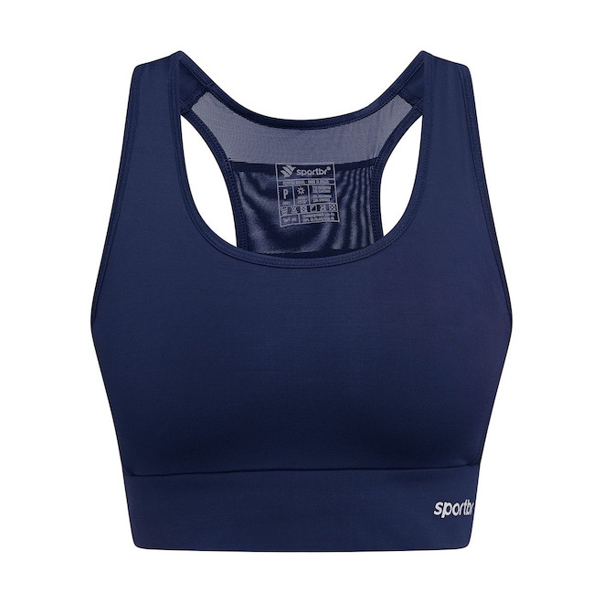 Top Sportbr Camilla Alta Sustentação E Compressão Marinho - Foto 1