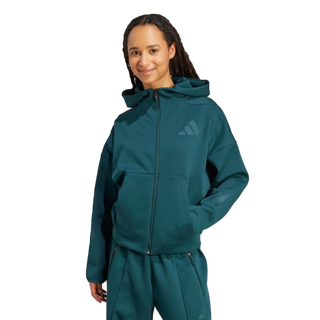 Blusão adidas Capuz Z.N.E. Fullzip - Feminino - Foto 1