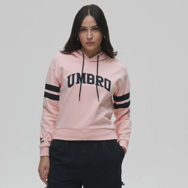 Blusão de Moletom Umbro com Capuz College Concept - Feminino - Foto 1