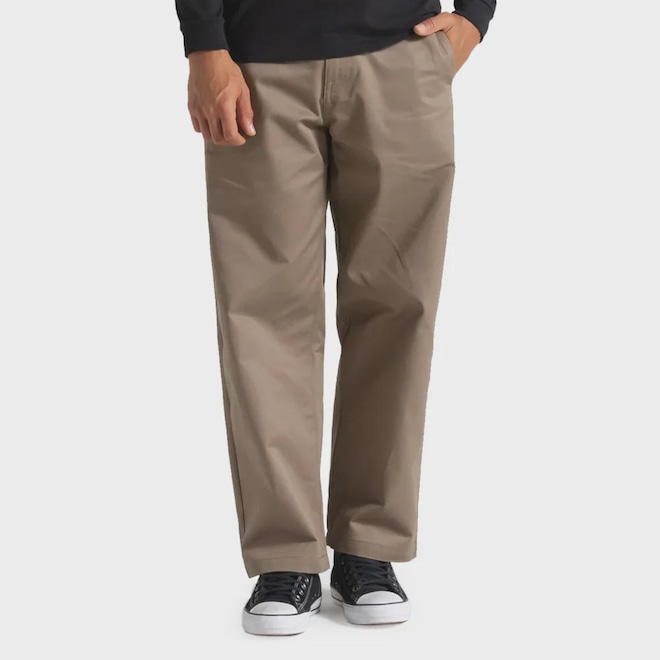 Calça Volcom Frickin Skate Chino Teak - Masculina - Foto 1