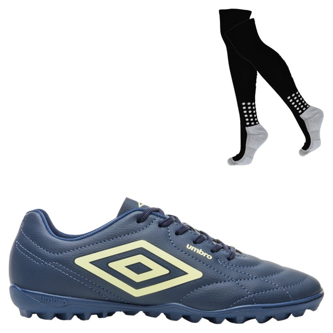 Kit Chuteira Society Umbro Class Footballer e Meião - Adulto - Foto 1