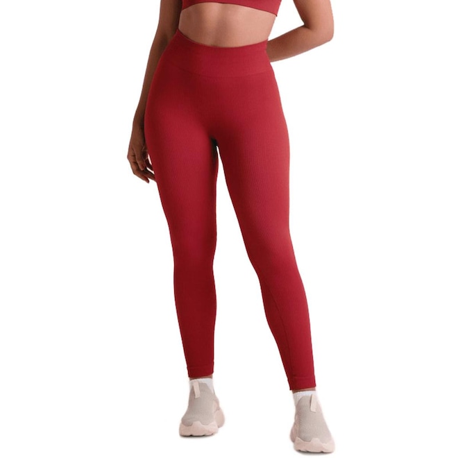 Calça Legging Lupo Sem Costura Canelada - Feminina - Foto 1