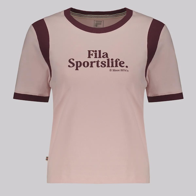 Camiseta Fila Ribbed Letter Retrô - Feminina - Foto 1