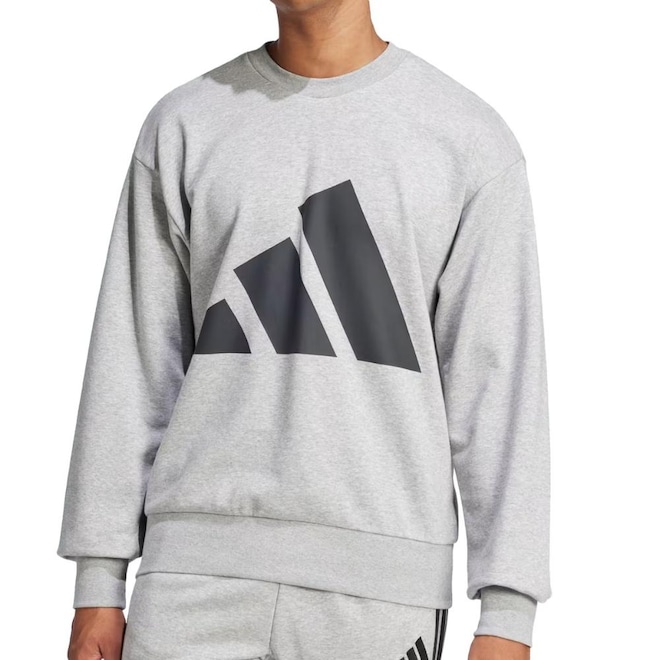 Blusão de Moletom adidas Big Logo sem Capuz - Masculino - Foto 1