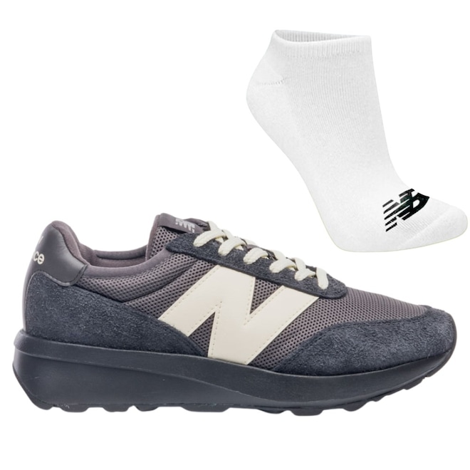Tênis New Balance 370V1 + Par de Meia - Masculino - Foto 1