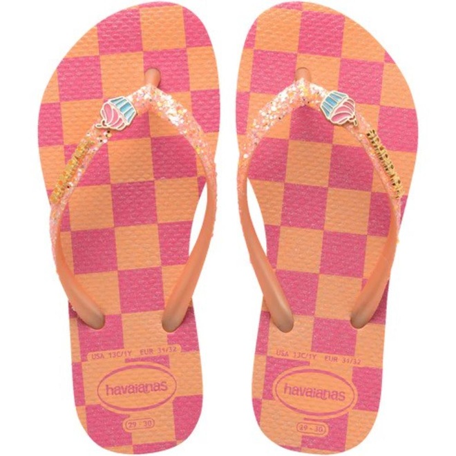 Chinelo Havaianas Slim Glitter II - Infantil - Foto 1