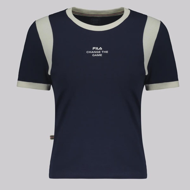 Camiseta Fila Ribbed Letter Retrô - Feminina - Foto 1