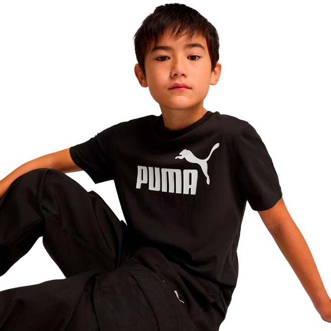 Camiseta Puma Logo Tee - Infantil - Foto 1