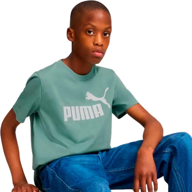 Camiseta Puma Logo Tee - Infantil - Foto 1