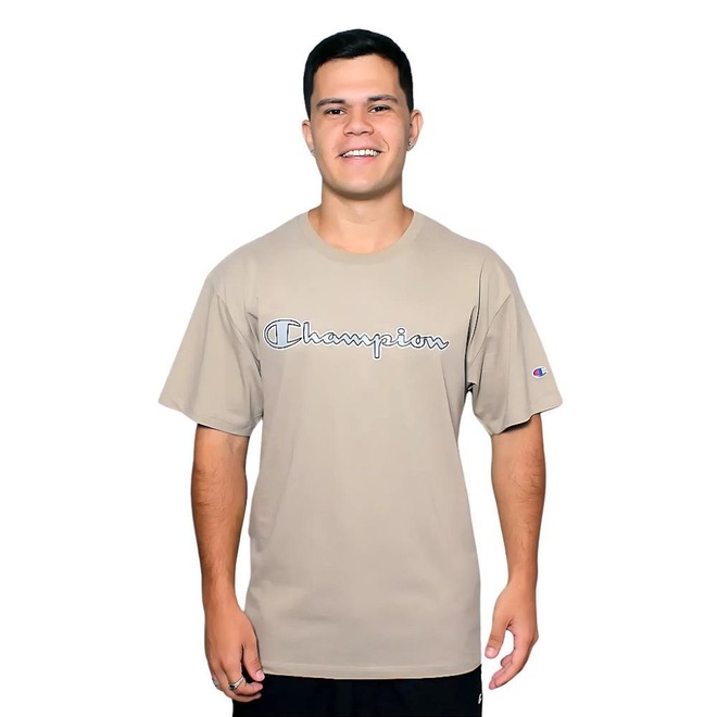 Camiseta Champion Lev Mc Script Metal Dark - Masculina - Foto 1