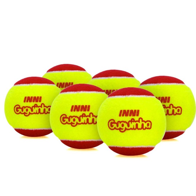 Bola de Tênis Inni Guguinha Stage 3 Vermelha - Pack com 06 Bolas - Foto 1
