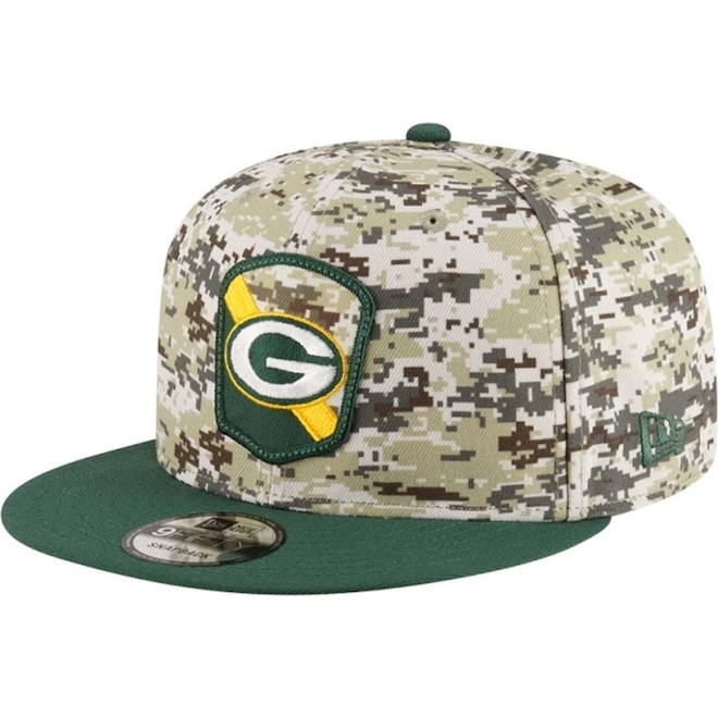 Boné Unissex New Era 950 Green Bay Packers Salute To Service Aba Reta - Foto 1