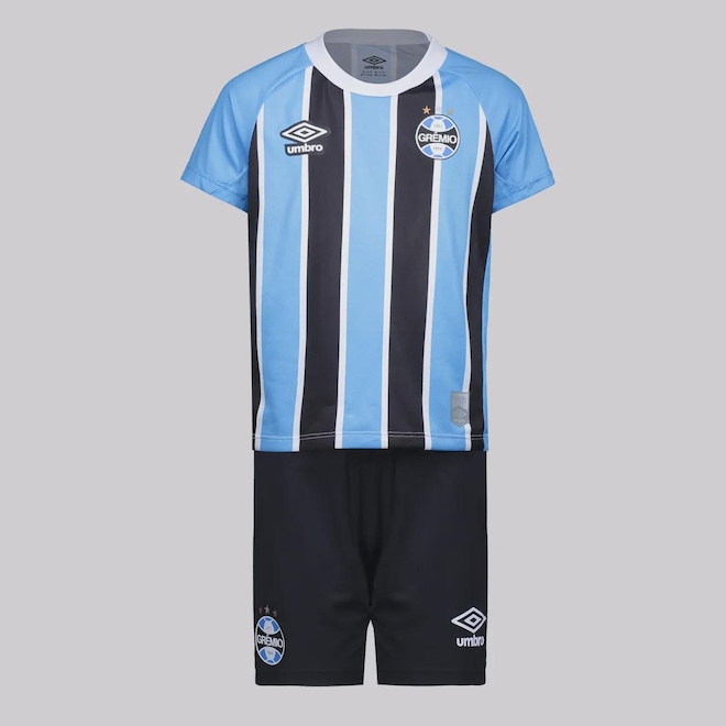 Kit Uniforme de Futebol do Grêmio I 2025 Umbro - Infantil - Foto 1