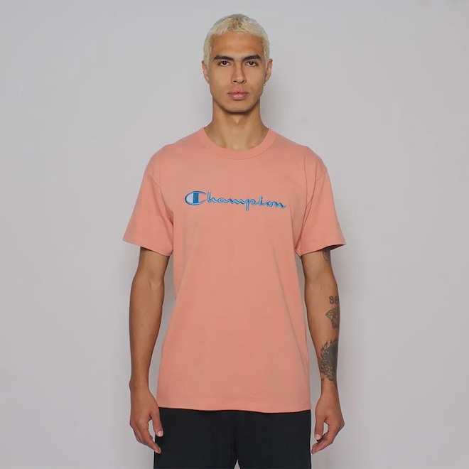 Camiseta Champion Brasil Script Bordado Masculina - Foto 1