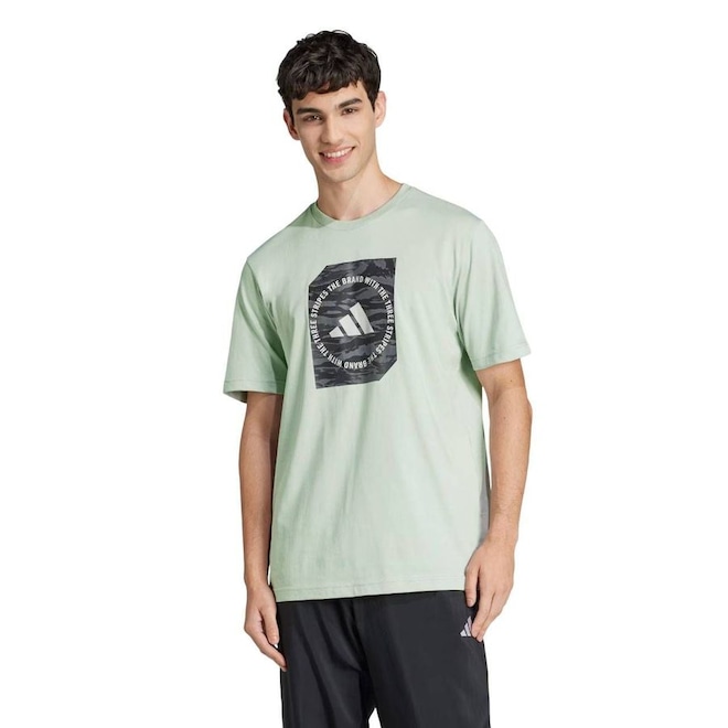 Camiseta adidas M/C Gráfica Camo Masculino - Foto 1