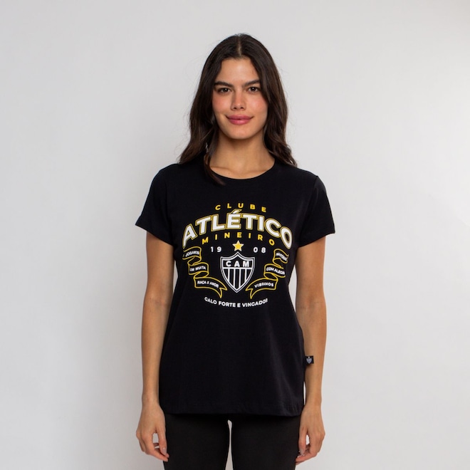 Camiseta do Atlético Mineiro Baby Look Surf Center Oficial Galo Forte - Feminina - Foto 1