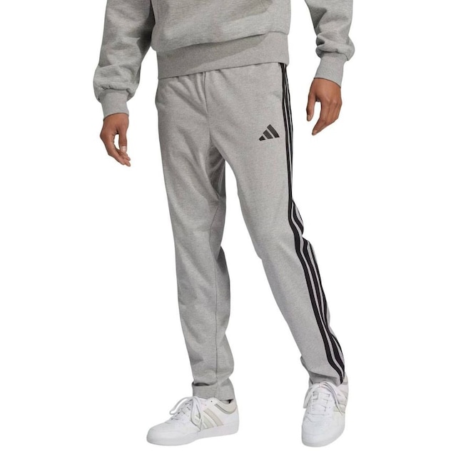 Calça Adidas Single Jersey 3 Stripes Masculina - Foto 1