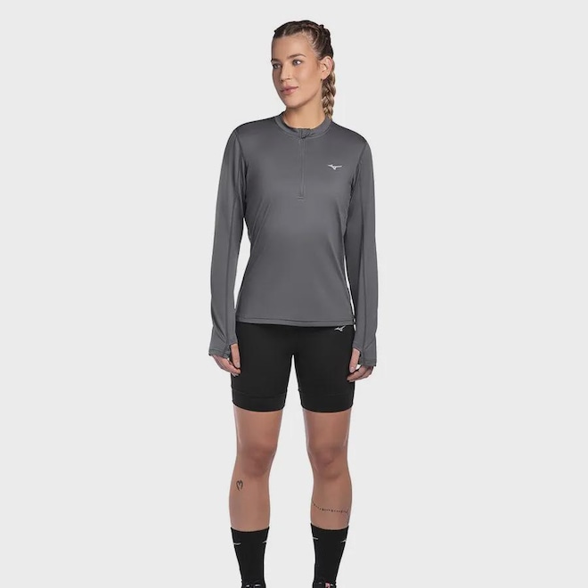 Camiseta Manga Longa Mizuno Corrida Térmica Feminina - Foto 1