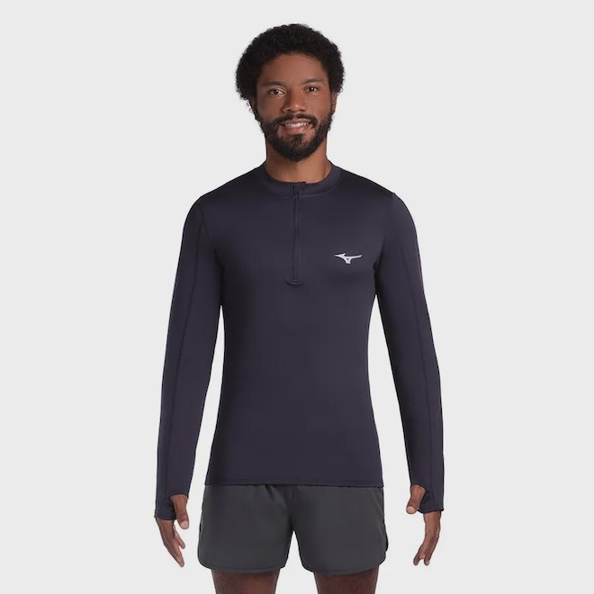 Camiseta Manga longa Mizuno Corrida Masculina - Foto 1