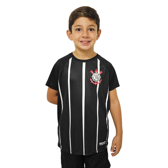 Camisa do Corinthians Infantil Coimbra Raglan Recortes - Foto 1