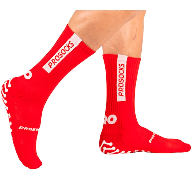 Meia Cano Alto ProSocks Esportiva Futebol UltraGrip Unissex - Foto 1