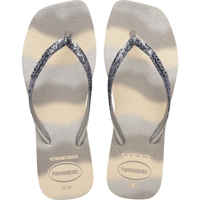 Chinelo Havaianas Slim Square Glitter Party Feminino - Foto 1
