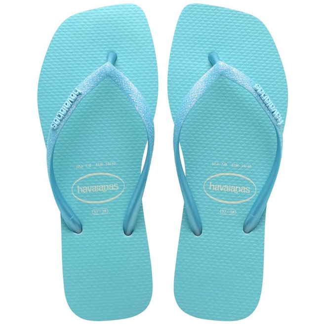 Chinelo Havaianas Slim Square Glitter Neon Feminino - Foto 1