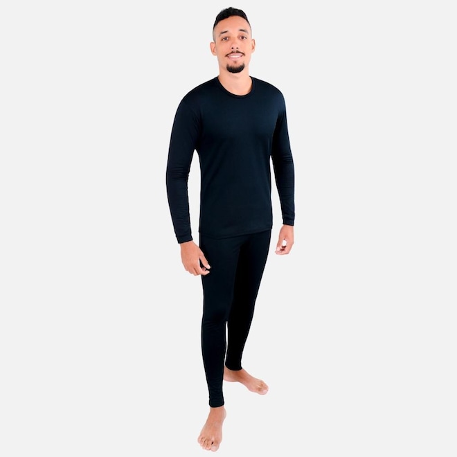 Conjunto Térmico Masculina Segunda Pele Roupas Térmicas Frio Extremo Thermo Tec 250g - Foto 1