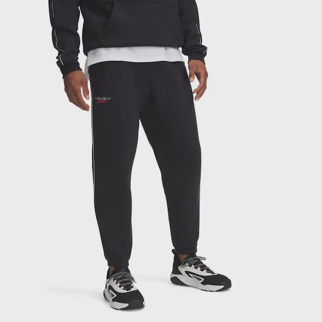 Calça de Moletom Under Armour Project Rock Icon Fleece Masculina - Foto 1