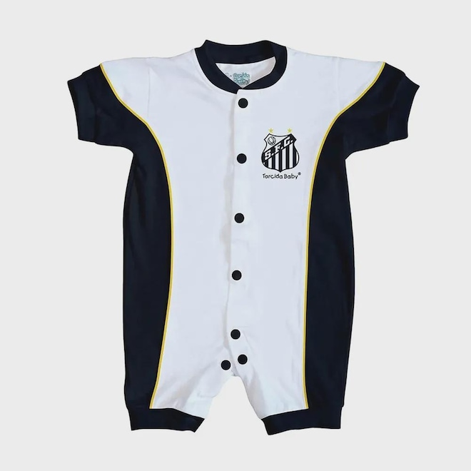 Macacão Infantil Torcida Baby Santos Escudo - Foto 1