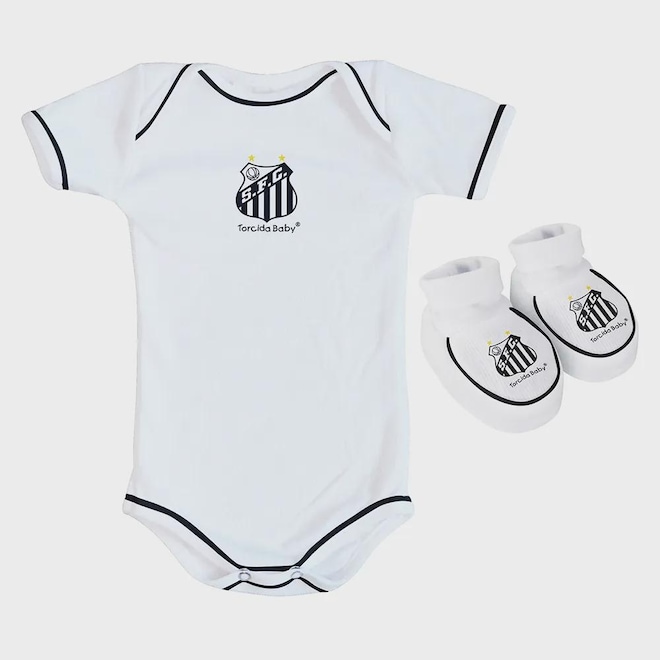 Kit Infantil Torcida Baby Santos 2 Peças - Foto 1