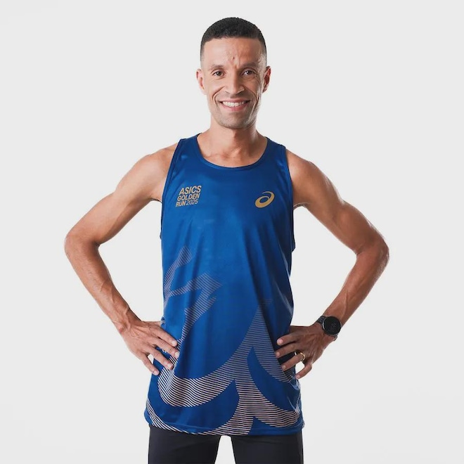 Camiseta Regata Asics Golden Run Masculina - Foto 1