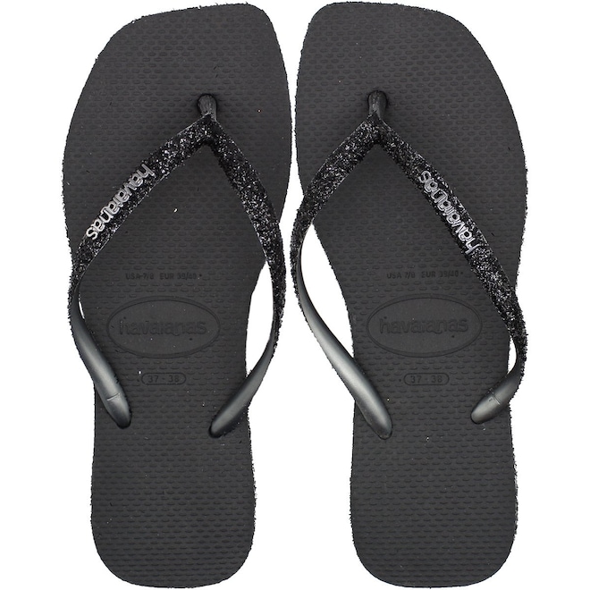 Chinelo de Dedo Feminino Havaianas Slim Square Sparkle Glitter - Foto 1