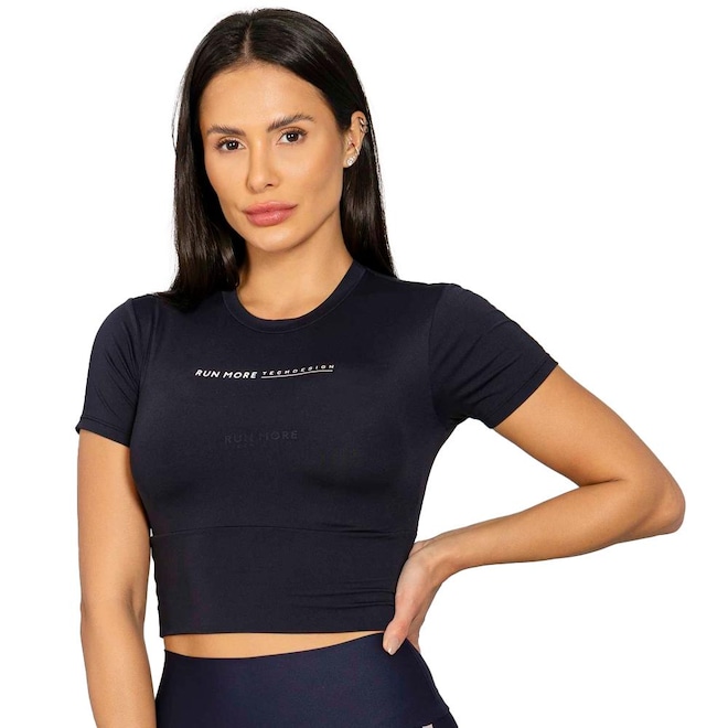Blusa Cropped Feminina Run More Tech Design - Foto 1
