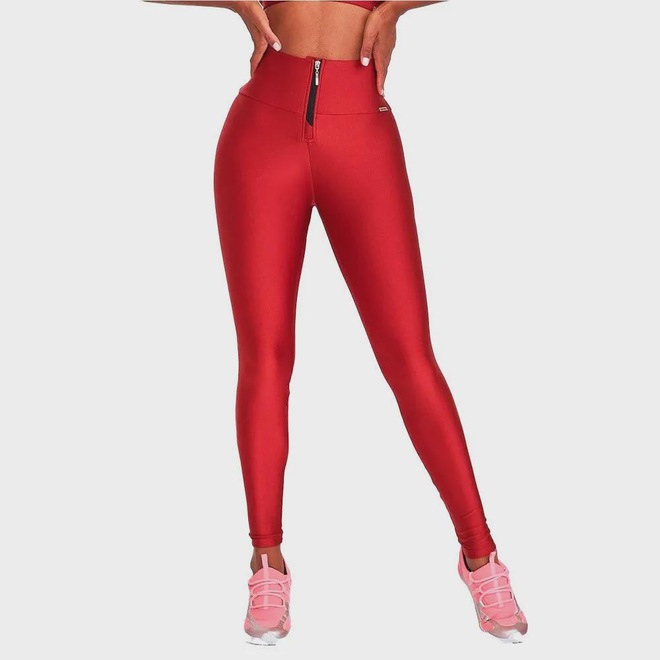 Calça Legging Feminina Caju Brasil Classic com Zíper - Foto 1