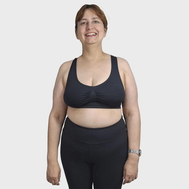 Top Fitness Feminino Selene Nadador sem Costura Plus Size - Foto 1