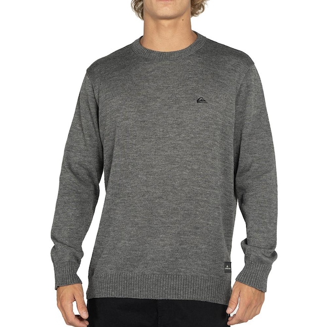 Tricot Quiksilver Emrboidery WT25 Masculina Cinza Mescla - Foto 1