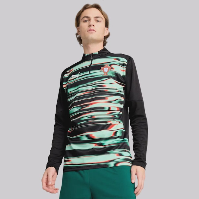 Blusão Masculino do Portugal Puma Pré-Jogo 2025 sem Capuz - Foto 1