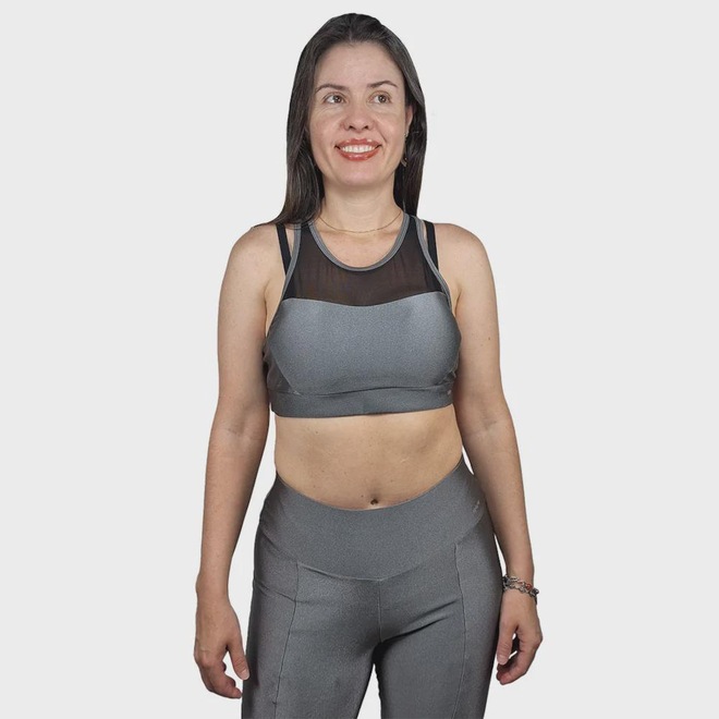 Top Academia Feminino Selene com Recorte e Bojo - Foto 1
