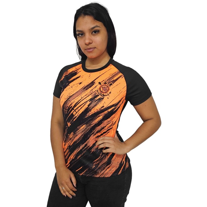 Camisa do Corinthians Baby Look Rajados Bomache Feminina - Foto 1