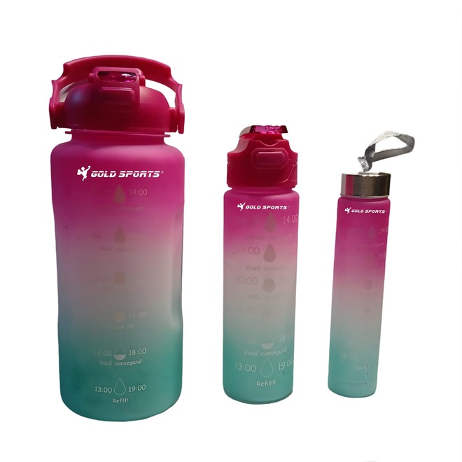 Kit 3 Garrafas Gold Sports Botton 2L-670 e 280 mls - Foto 1