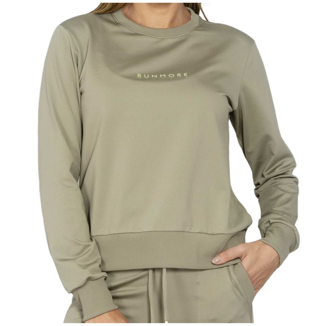 Blusão de Moletom Feminino sem Capuz Run More 48236 - Foto 1