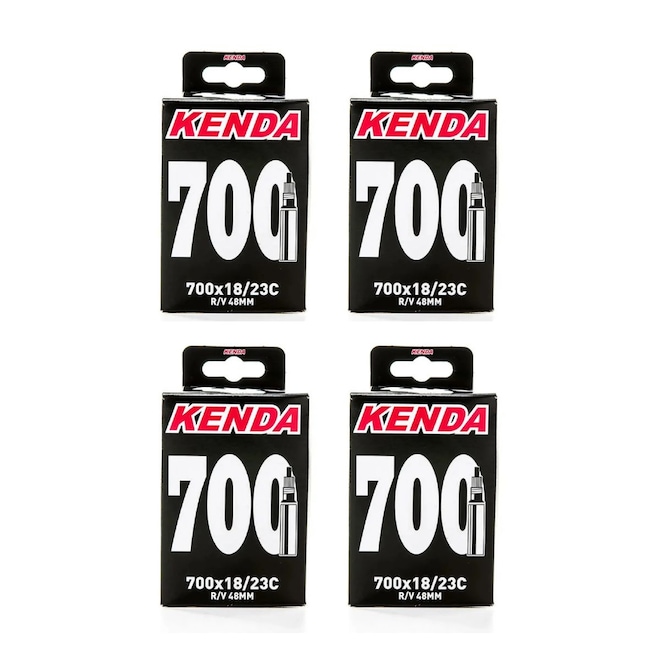 Kit 4 Câmara de ar Kenda aro 700 x 18/23 bico fino 48 mm - Foto 1