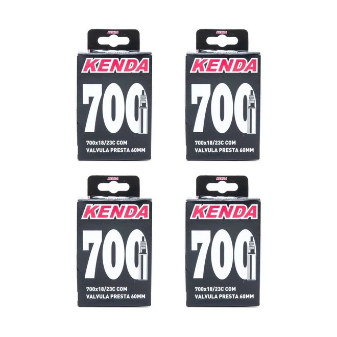 Kit 4 Câmara de ar Kenda aro 700 x 18/23 bico fino 60 mm - Foto 1