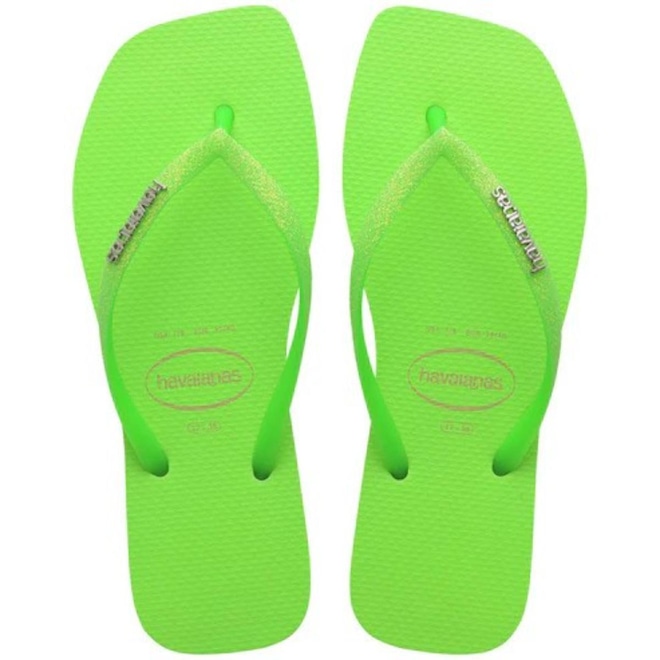 Chinelo Havaianas Slim Square Glitter Neon Feminino - Foto 1