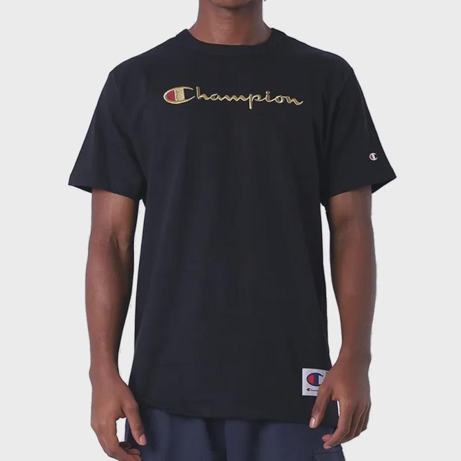 Camiseta Masculina Champion Heritage Scrip Black Gold - Foto 1